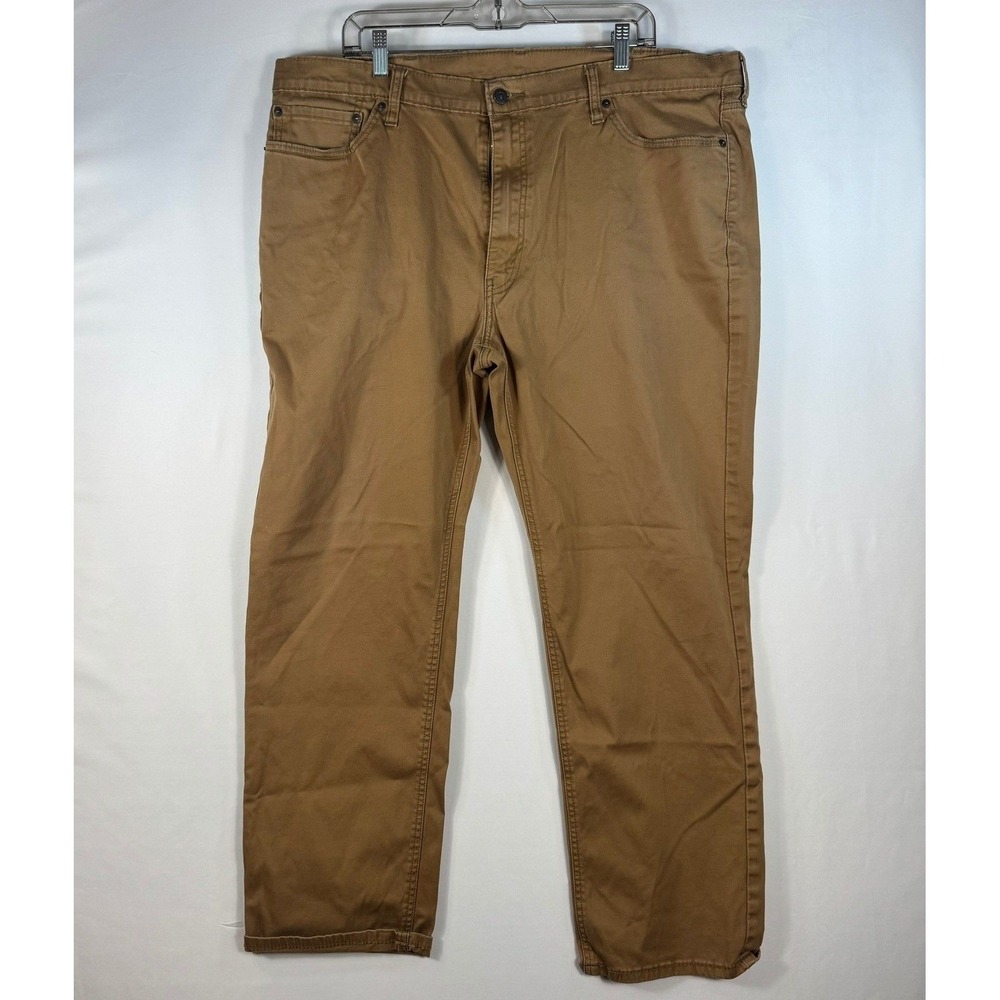 Levis 541 Athletic Taper Pants Men 42x32 Brown Tobacco Stretch Twill Chino Denim